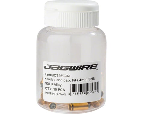 Jagwire Hooded End Cap 5mm Brake Bottle of 30, Gold