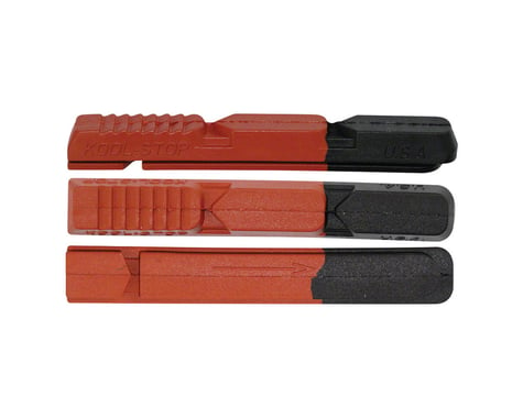 Kool Stop V Type 2 Brake Pad Inserts (Black/Red) (1 Pair) (Dual Compound)