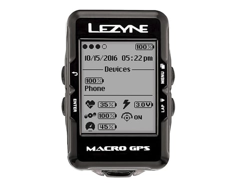 Lezyne Macro GPS Loaded Cycling Computer w/ Heart Rate & Speed/Cadence Sensor
