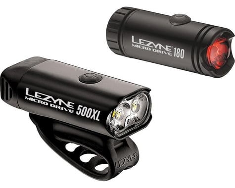 Lezyne Micro Drive 500XL Headlight & Taillight set (Black)