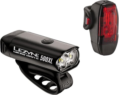 Lezyne Micro Drive 500XL & KTV Headlight & Taillight Set (Gloss Black)