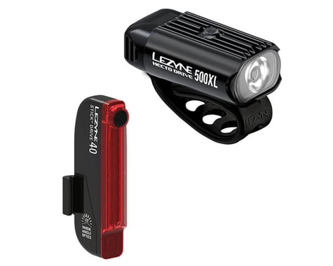 Lezyne Hecto Drive 500XL/Stick+ Drive Headlight & Tail Light Set (Black)