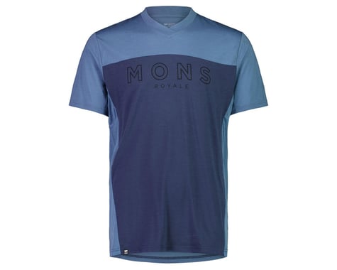Mons Royale Men's Redwood Enduro VT Short Sleeve Jersey (Blue Slate / Midnight)