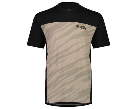 Mons Royale Men's Redwood Enduro VT Short Sleeve Jersey (Black/Undercover Camo) (XL)