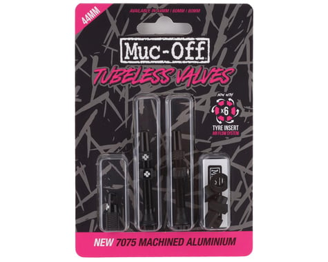Muc-Off V2 Tubeless Presta Valves (Black) (Pair) (44mm)