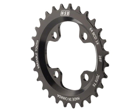 North Shore Billet Variable Tooth Chainring (Black) (64mm BCD) (28T)