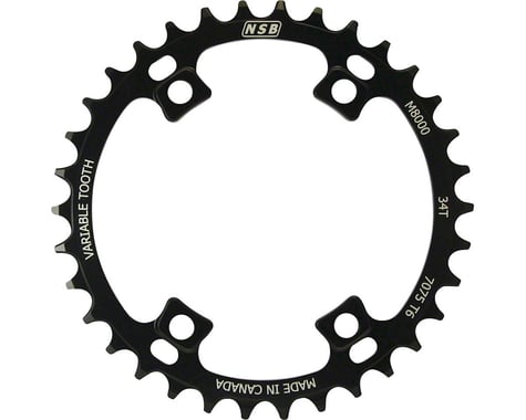 North Shore Billet Variable Tooth Chainring (Black) (96mm Asym BCD)