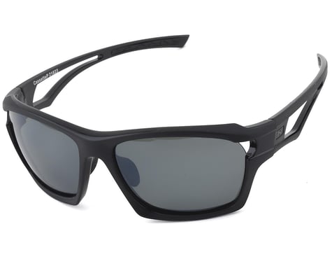 Optic Nerve Cassette Polarized Sunglasses (Two Tone Black) (Smoke/Silver Flash)