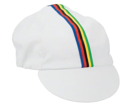 Pace Sportswear Traditional Cycling Cap (White/World Champion Stripe)