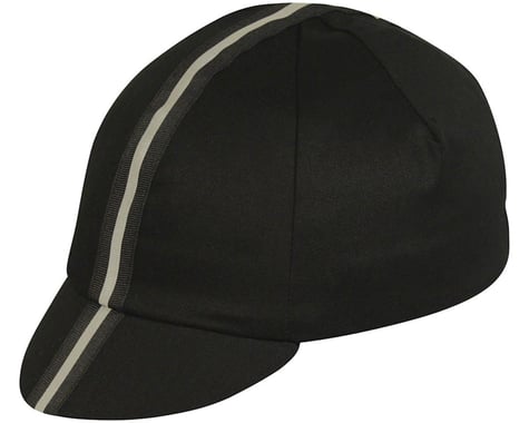 Pace Sportswear Traditional Cycling Cap (Black/Reflective Stripe)