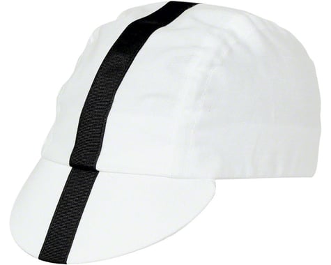 Pace Sportswear Classic Cycling Cap (White w/ Black Tape) (M/L)