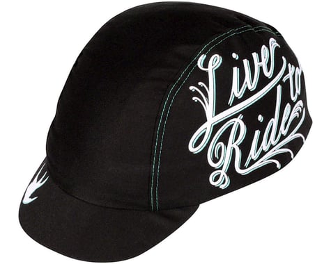 Pace Sportswear Live to Ride Cycling Cap (Black/White) (One Size Fits Most)