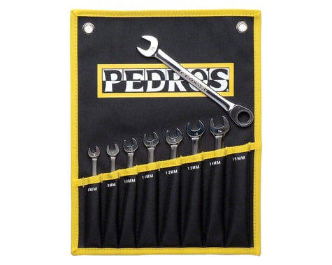 Pedro's Ratcheting Combo Wrench Set 8-Piece Metric Wrench Set With Pouch