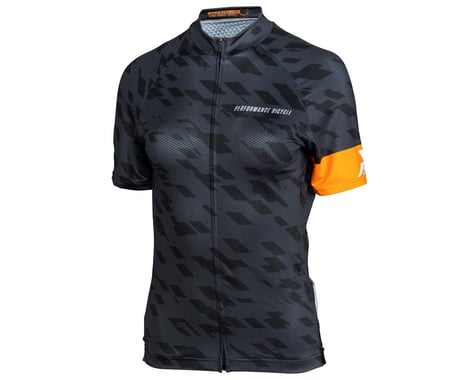 Performance Women's Fondo Cycling Jersey (Grey/Black/Orange) (Relaxed Fit) (XS)