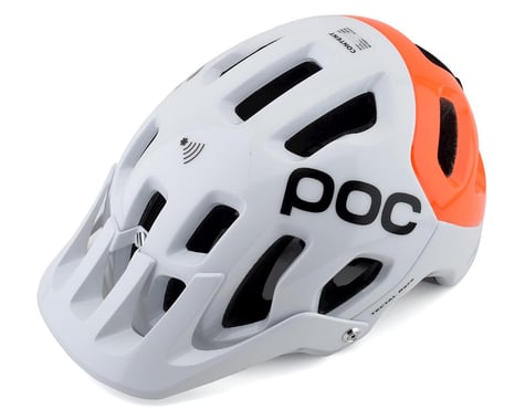 POC Tectal Race SPIN NFC Helmet (Hydrogen White/Fluorescent Orange AVIP) (XL/2XL)