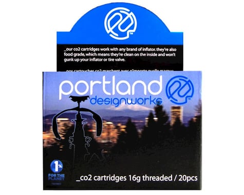 Portland Design Works CO2 Refill Cartridges (Silver) (20 Pack) (16g)