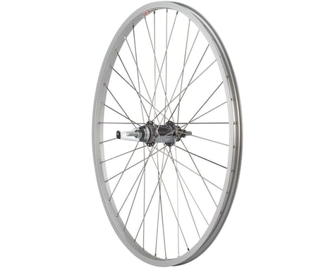 Quality Wheels Single Wall Coaster Brake Rear Wheel (Silver) (3-Prong Cog) (3/8" x 124mm) (26" / 559 ISO)