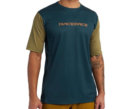 Race Face Indy Short Sleeve Jersey (Pine) (S)