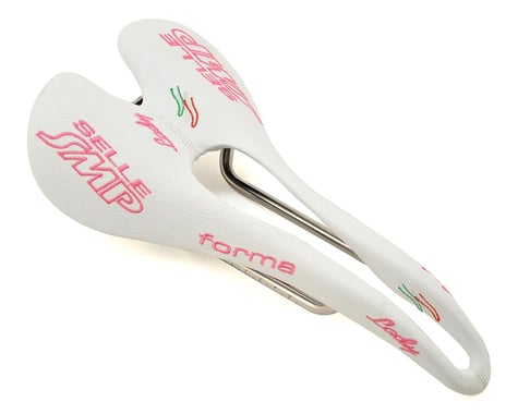 Selle SMP Forma Lady's Saddle (White/Pink) (AISI 304 Rails) (137mm)