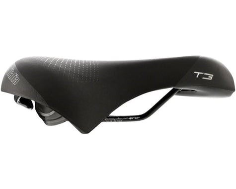 Selle Italia T3 Flow Saddle (Black) (Steel Rails) (S2) (210mm)