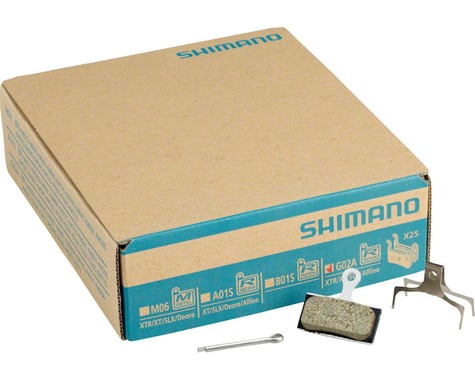 Shimano G02A Resin Disc Brake Pads and Spring, 25 Pairs, XTR BR-M9020, XT BR-M80