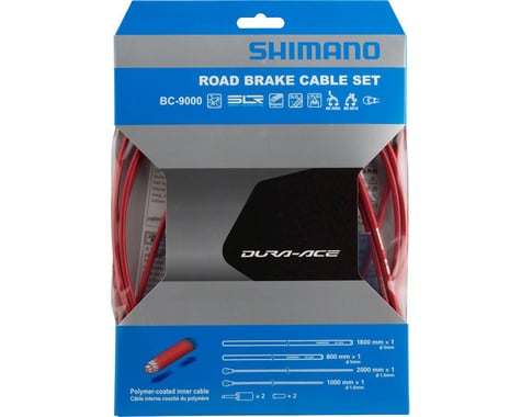 Shimano Dura-Ace BC-9000 Road Brake Cable Set (Red) (Polymer-Coated) (1.6mm) (1000/2050mm)
