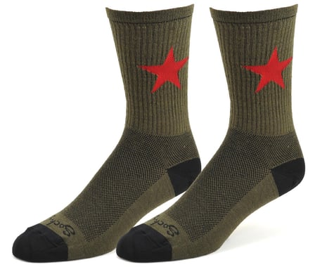 Sockguy 6" Wool Socks (Red Star) (S/M)