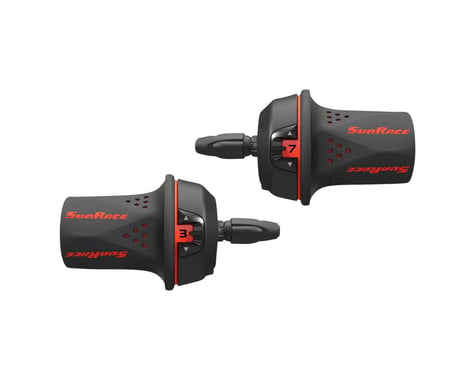 Sunrace M21 Twist Shifters (Black/Red)