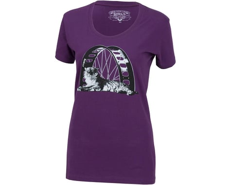 Surly Lounging Tiger, Hidden Tire Women's T-Shirt (Purple)