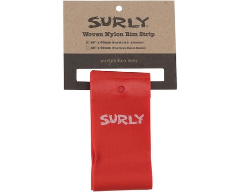 Surly Rim Strip: For Other Brother Darryl Rim, Nylon, 50mm wide, Red