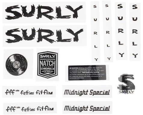 Surly Midnight Special Frame Decal Set (Black w/ Record)