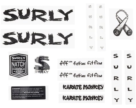 Surly Karate Monkey Frame Decal Set (Black)