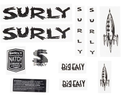 Surly Big Easy Frame Decal Set (Black w/ Rocket)