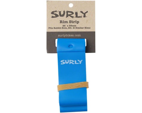 Surly Rim Strip: For 26+ Rabbit Hole Rim, PVC, 38mm wide, Blue