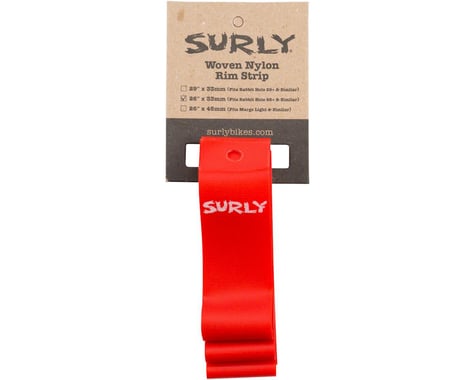 Surly Rim Strip: For 26+ Rabbit Hole Rim, Nylon, 33mm wide, Red