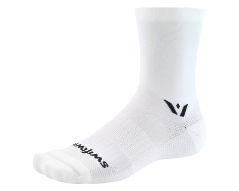Swiftwick Aspire Five Cycling Socks (White) (XL)