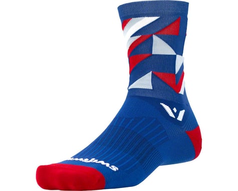 Swiftwick Vision Five Geo Sock (Navy/Red/Gray)