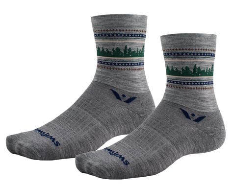 Swiftwick Vision Five Winter Socks (Heather Forest) (L)