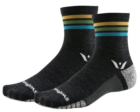 Swiftwick Flite XT Trail Five Socks (Stripe Aqua) (M)