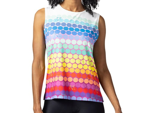 Terry Women's Soleil Split Tank Sleeveless Jersey (Rainbow Dots) (M)