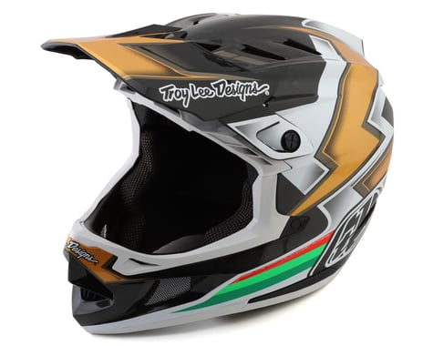 Troy Lee Designs D4 Carbon Full Face Helmet (Ever Black/Gold) (2XL)