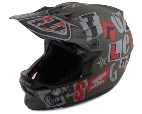 Troy Lee Designs D3 Fiberlite Full Face Helmet (Anarchy Olive)