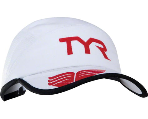 Tyr Competitor Running Cap (White/Red) (One Size)