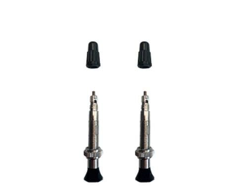 Vittoria Singleway Tubeless Brass Valve (Silver/Black) (Pair) (40mm)