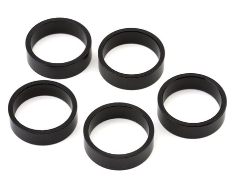 Wheels Manufacturing Aluminum Headset Spacer (Black) (1-1/8'') (10mm) (5 Pack)