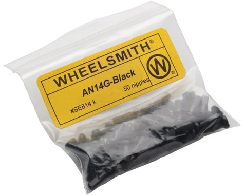 Wheelsmith 2.0 x 12mm Black Alloy Nipples, Bag of 50