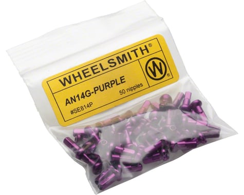 Wheelsmith 2.0 x 12mm Purple Alloy Nipples, Bag of 50