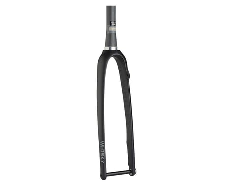 Whisky Parts Whisky No.9 CX Flat Mount Fork: 12mm Thru-Axle, 1.5" Tapered Carbon Steerer, Mat