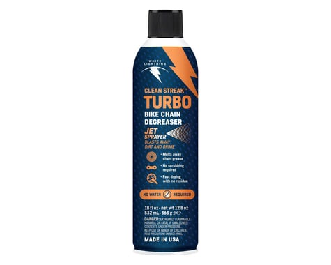 White Lightning Clean Streak Turbo Bike Chain Degreaser (Aerosol) (18oz)