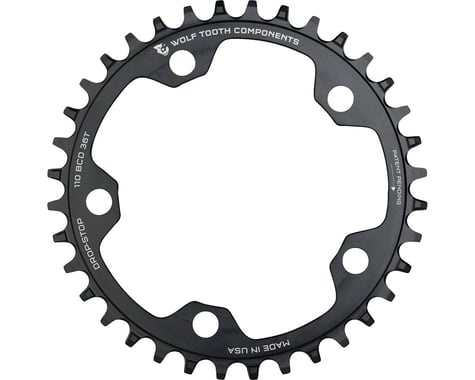 Wolf Tooth Components Drop-Stop Chainring (Black) (110mm BCD)
